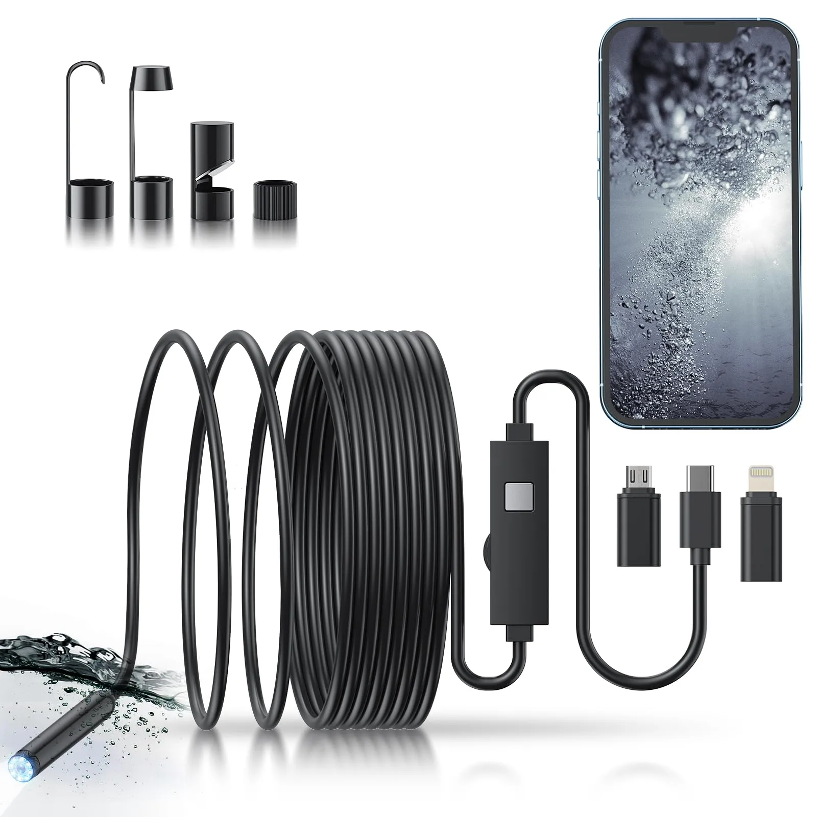 Endoscope Camera – Compatible with Android & iPhone